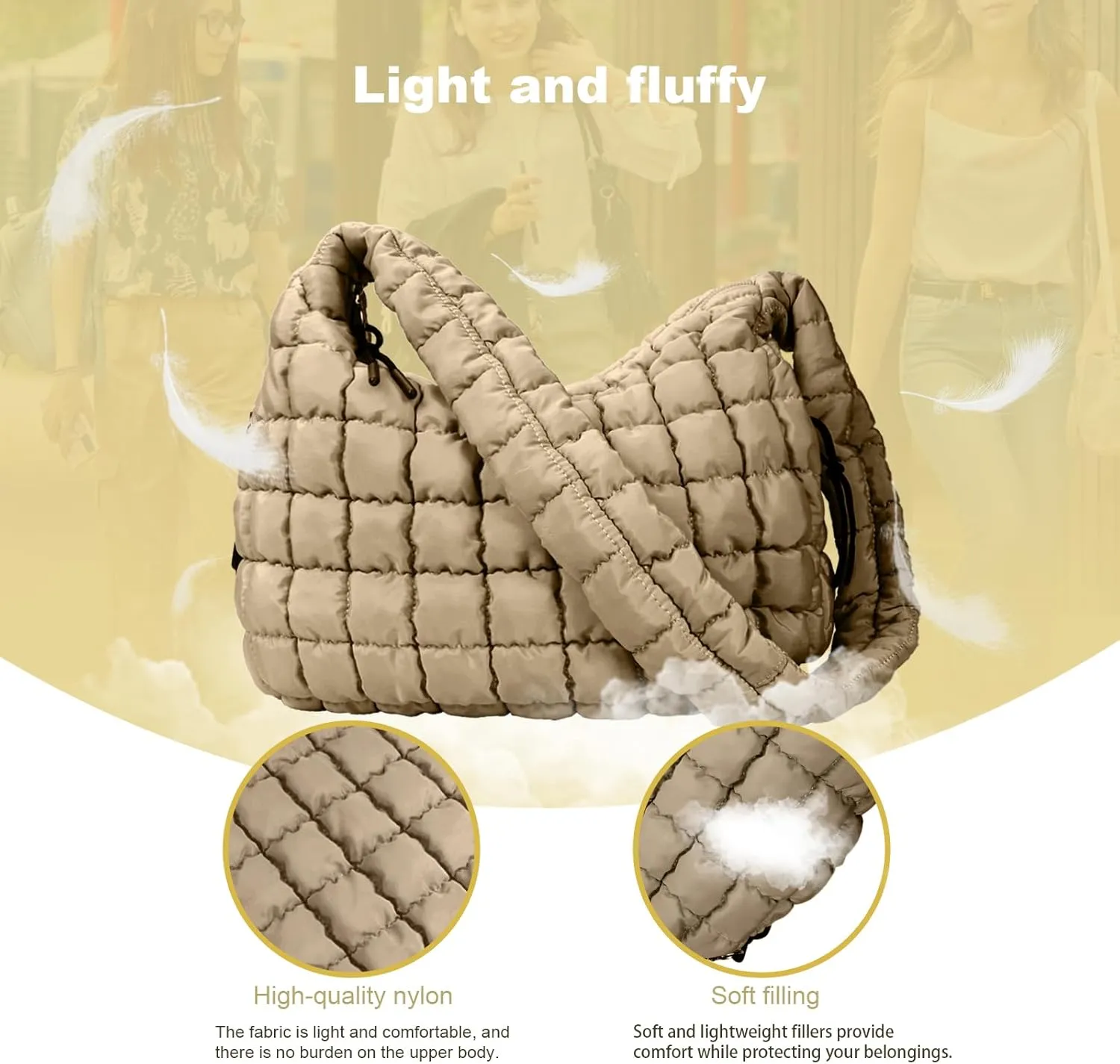 puffy tote bag quilted bag for women ysl bags travel cloud bag women puffer hobo trendy tote bag Purse