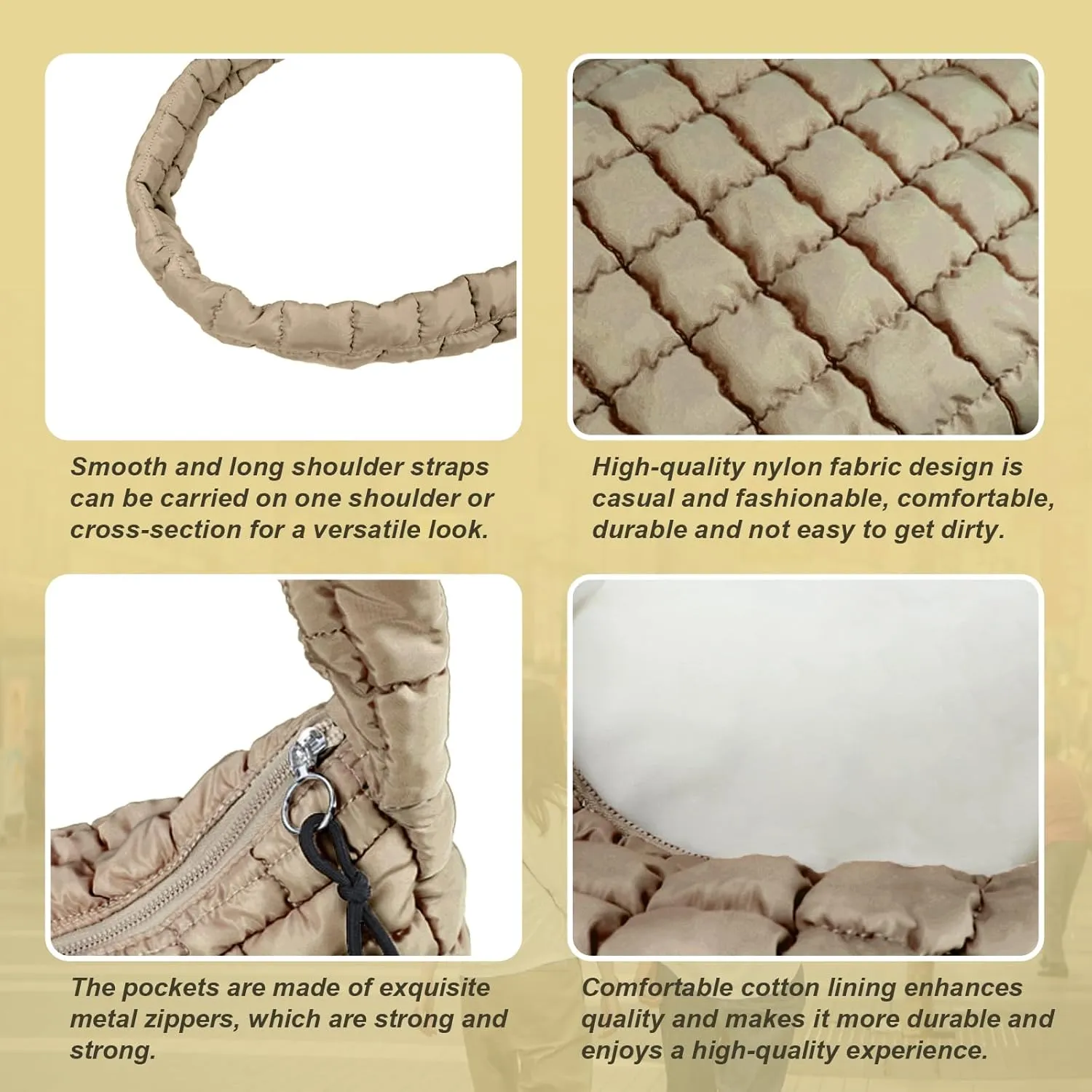 puffy tote bag quilted bag for women ysl bags travel cloud bag women puffer hobo trendy tote bag Purse