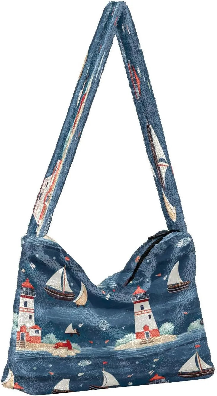 Pumpkin Shoulder Tote Bag, Tote Bag with Zipper Closure, Womens Outdoor Bag