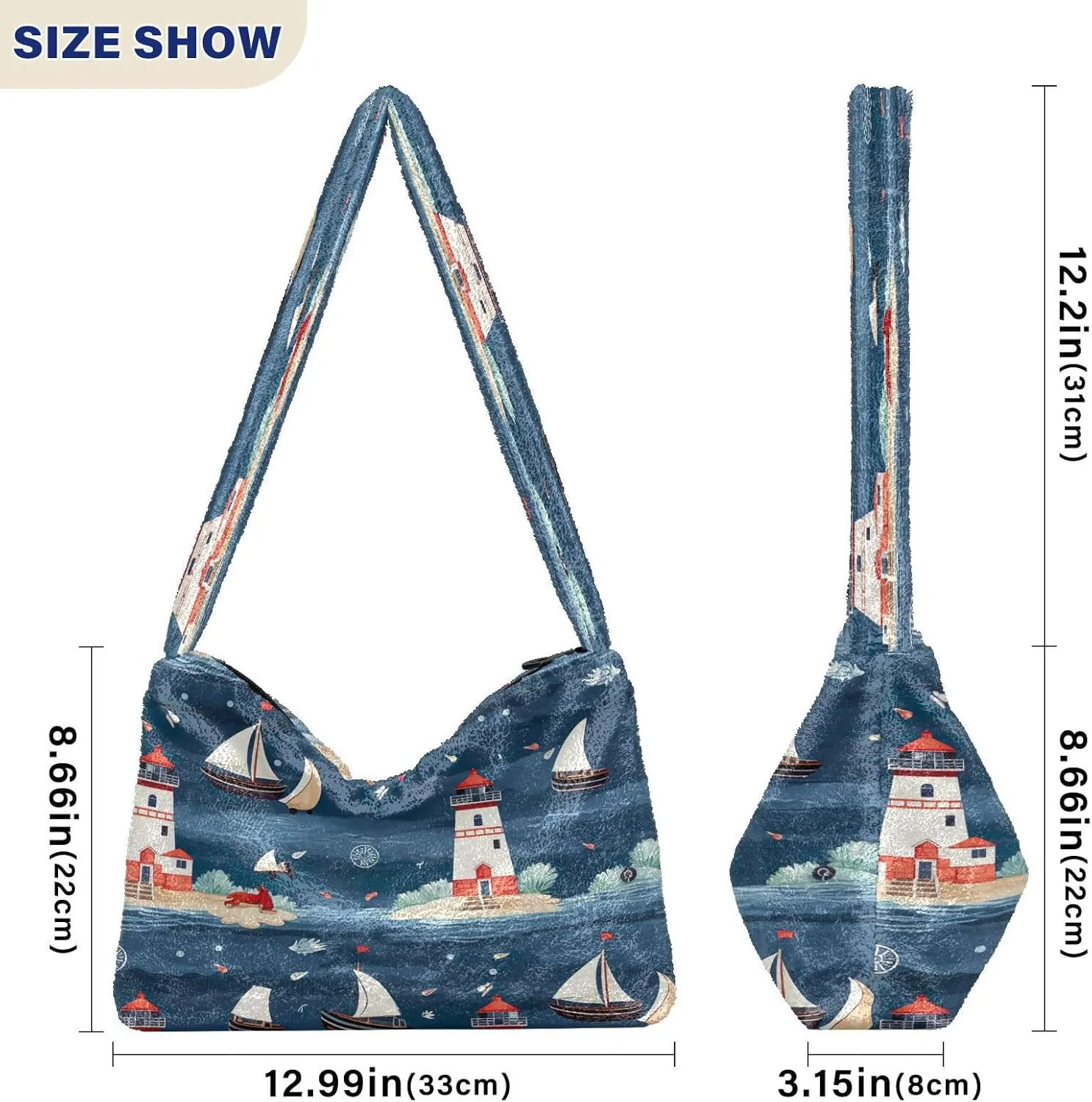 Pumpkin Shoulder Tote Bag, Tote Bag with Zipper Closure, Womens Outdoor Bag