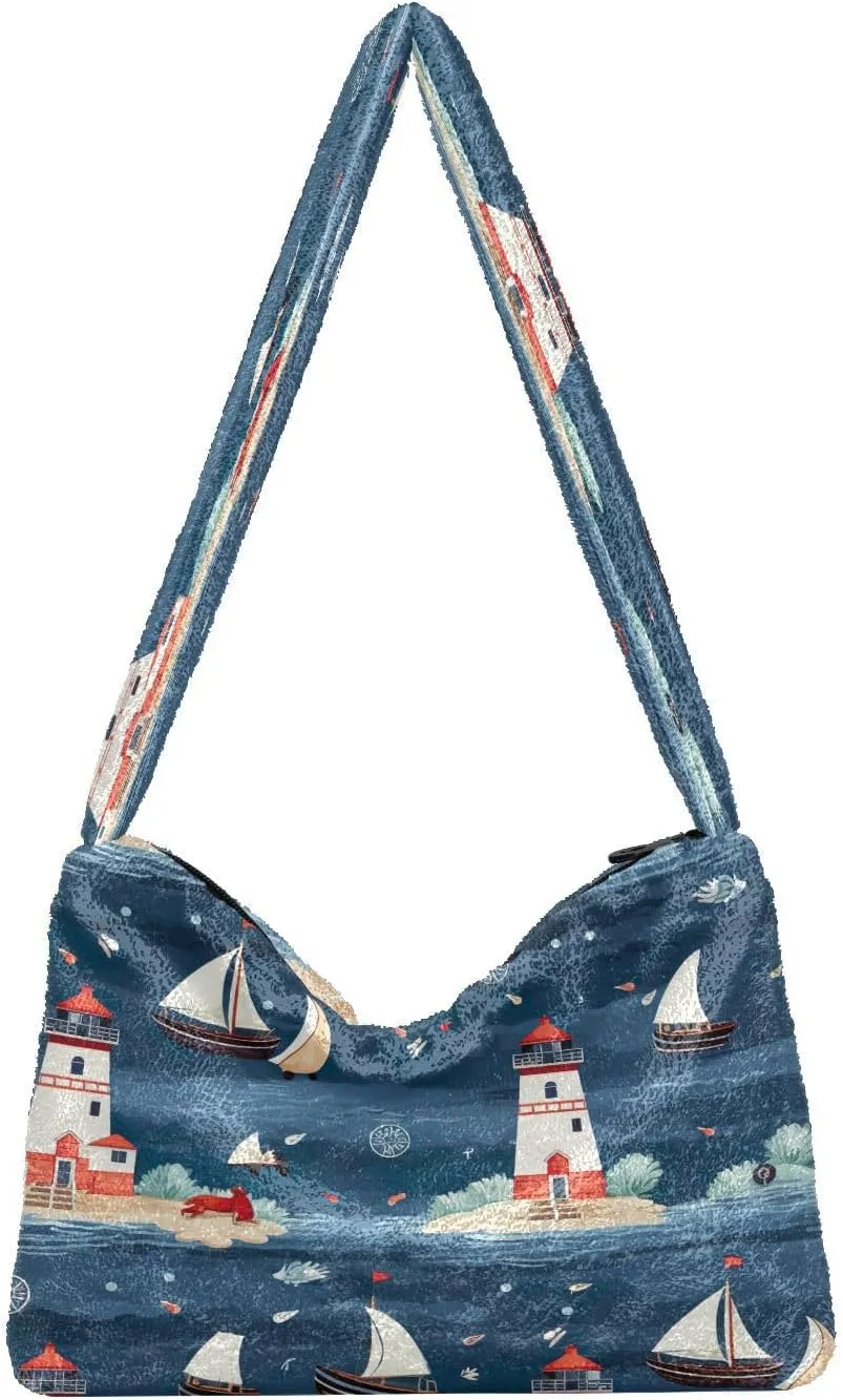 Pumpkin Shoulder Tote Bag, Tote Bag with Zipper Closure, Womens Outdoor Bag