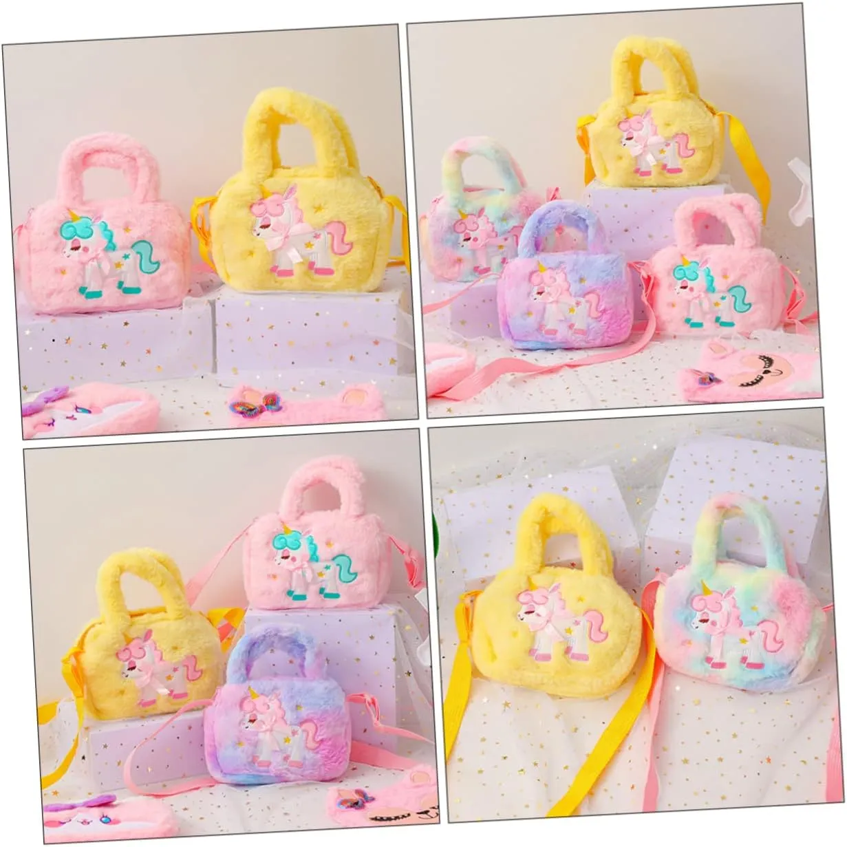 Purse Dye Travel Women Plush Fluffy Shoulder Pink Cosmetic Handbag Baby Bag Girl D Pattern Organize