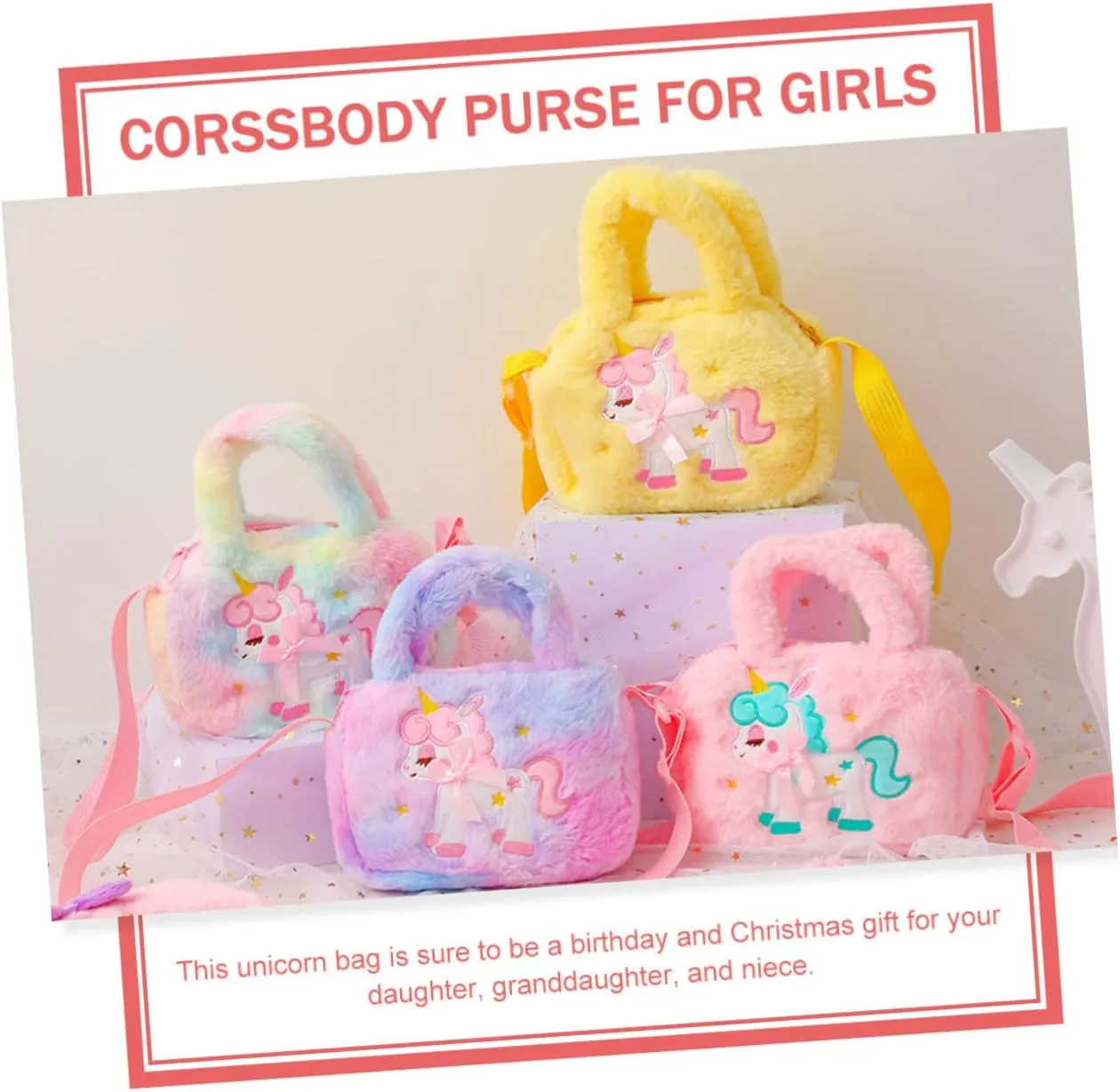 Purse Dye Travel Women Plush Fluffy Shoulder Pink Cosmetic Handbag Baby Bag Girl D Pattern Organize
