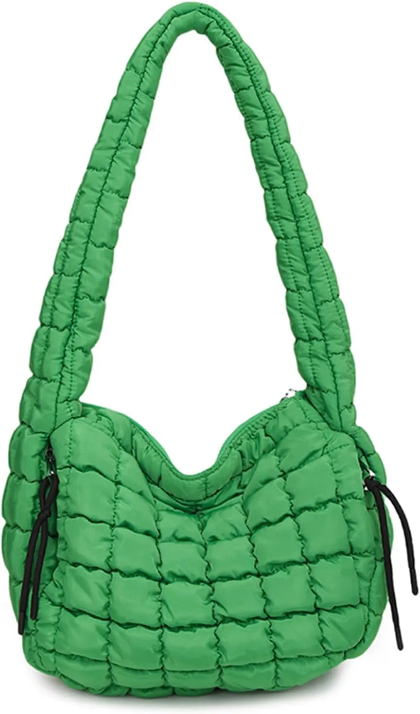 Quilted Tote Bag - Small Lightweight Puffer Hobo Bag for Women