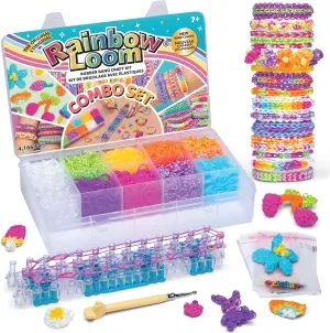 Rainbow Loom® Combo Set, Features 4000  Colorful Rubber Bands, 2 Step-by-Step Bracelet Instructions, Organizer Case, Great Gift for Kids 7  to Promote Fine Motor Skills