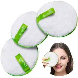 Reusable Makeup Remover Pads, Facial Make Up Removal Wipes, Washable Face Cleaning Cloths, Hypoallergenic for Mascara, Eye Shadow, Lipstick, Foundation -3 pcs, 4.5" Dia