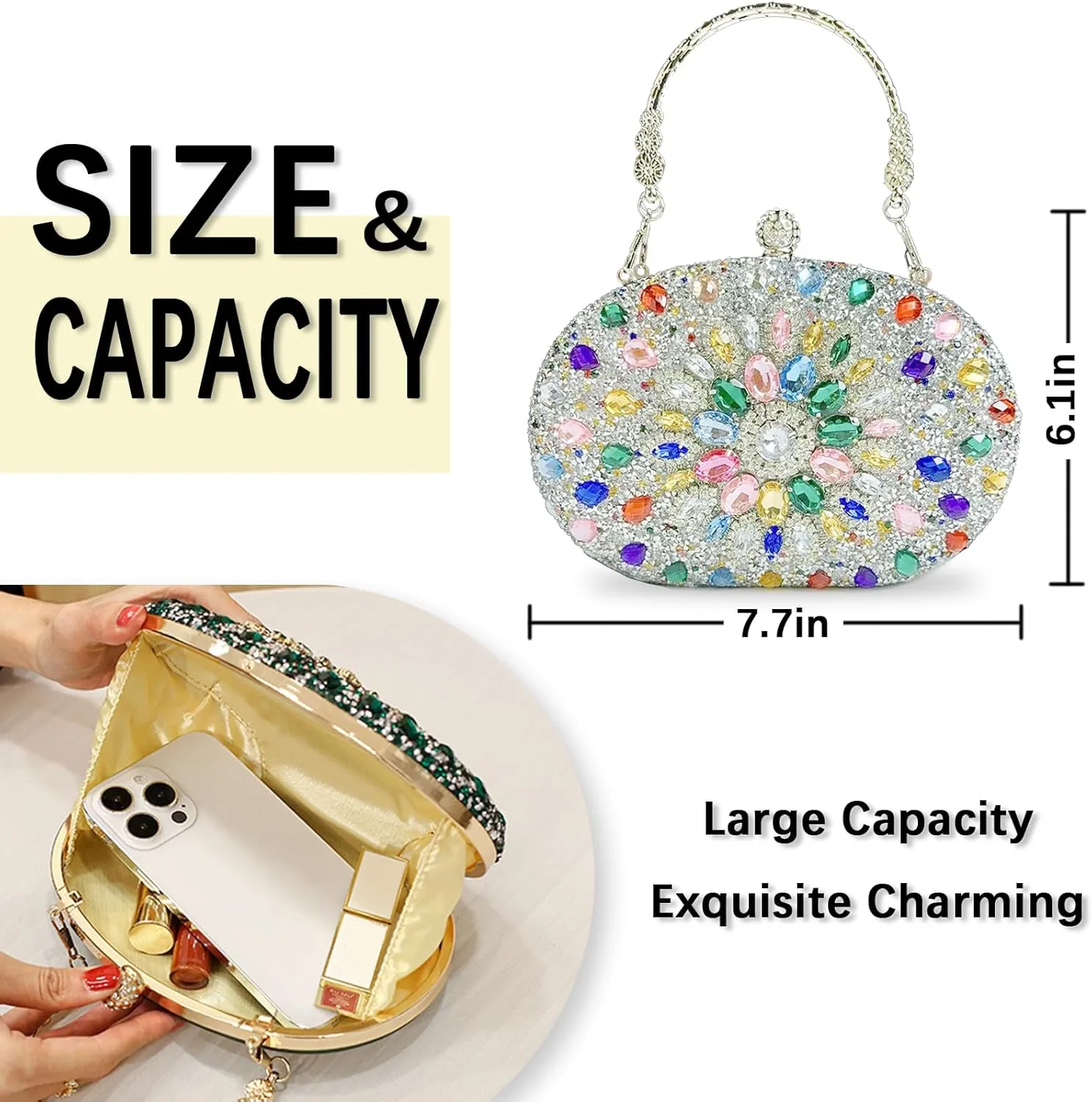 Rhinestone shell bag female evening dress banquet hand bag,hand evening bag