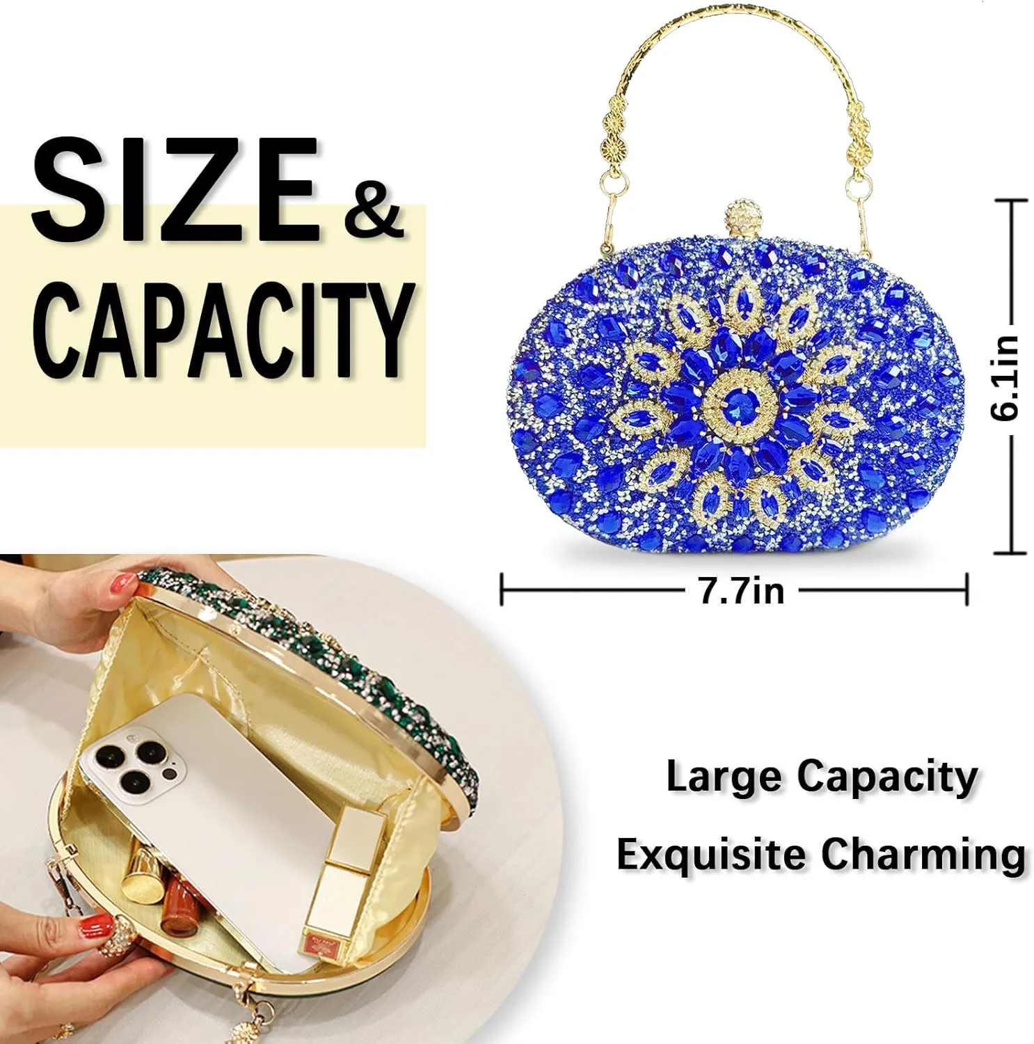 Rhinestone shell bag female evening dress banquet hand bag,hand evening bag