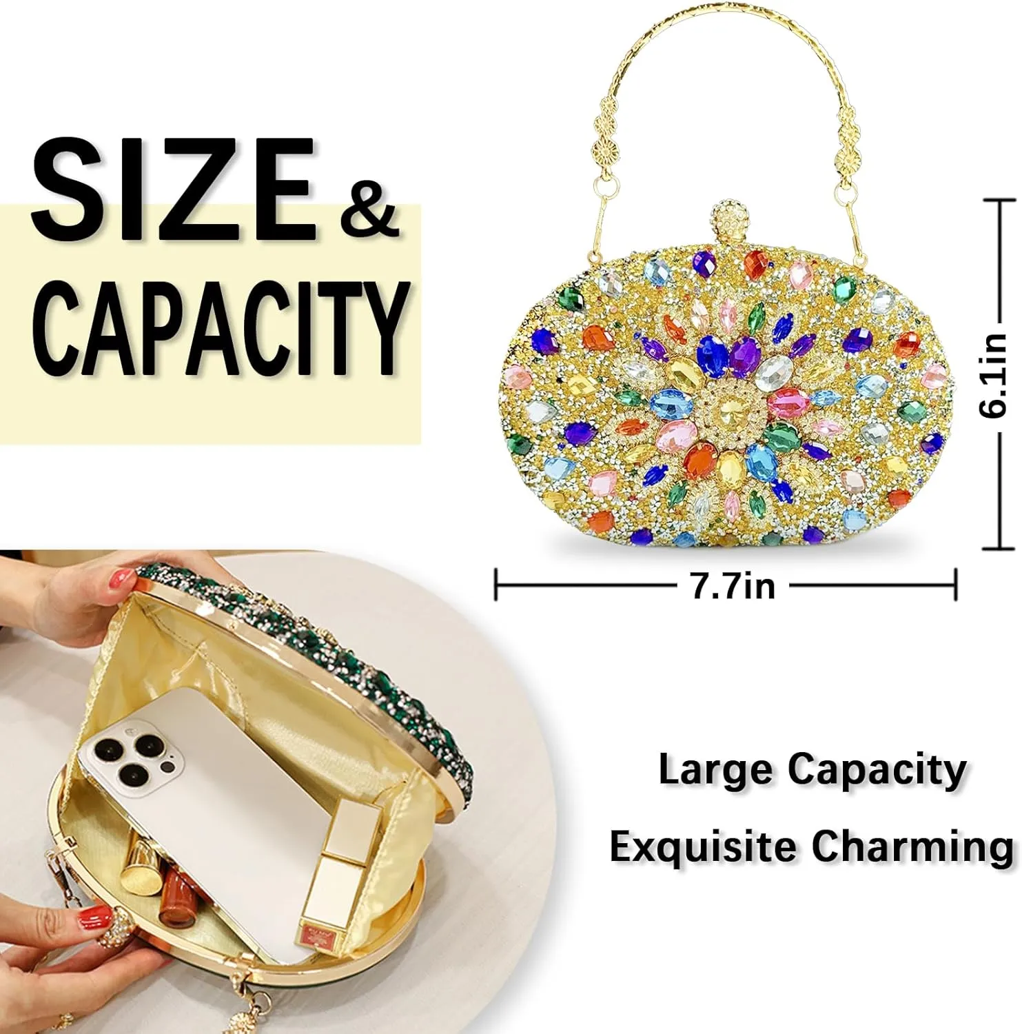 Rhinestone shell bag female evening dress banquet hand bag,hand evening bag