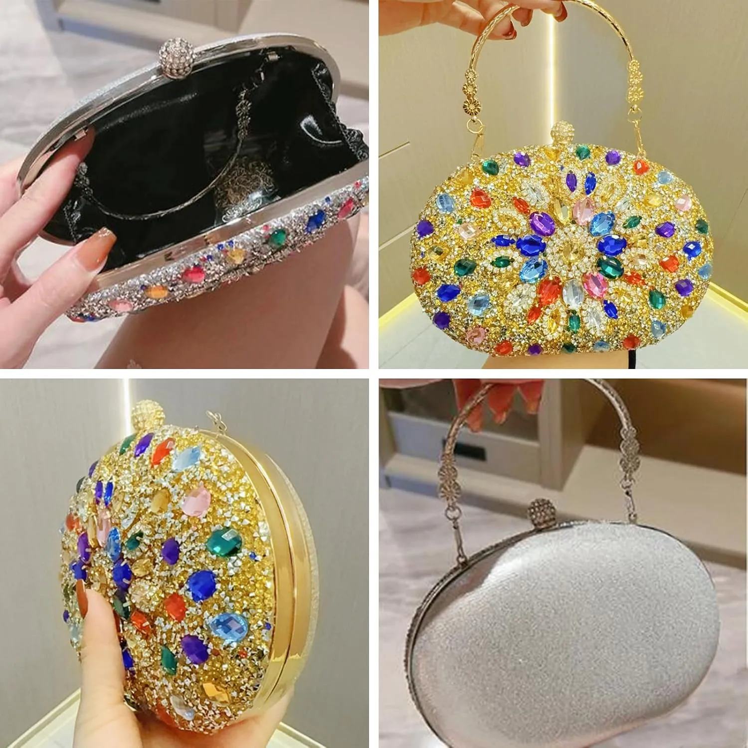 Rhinestone shell bag female evening dress banquet hand bag,hand evening bag