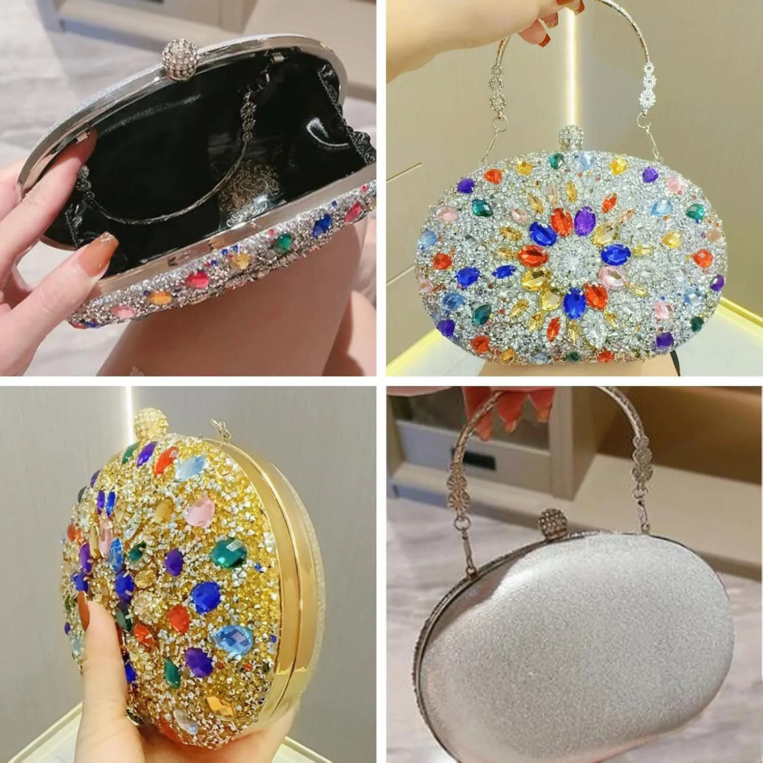 Rhinestone shell bag female evening dress banquet hand bag,hand evening bag