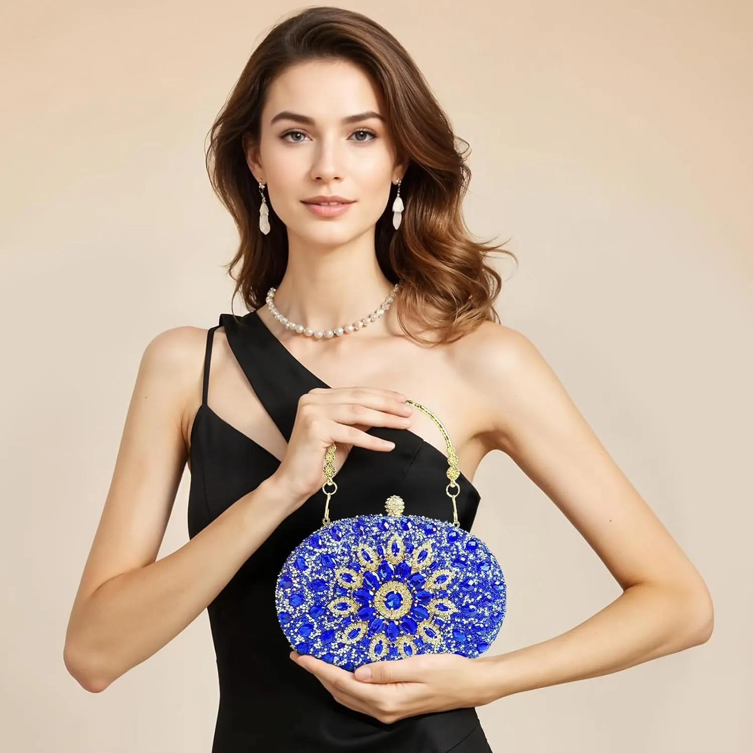 Rhinestone shell bag female evening dress banquet hand bag,hand evening bag