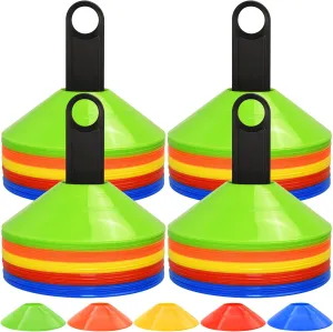 RUBY.Q Disc Cones, 50/100/200pcs Soccer Cones, Basketball Cones with Carry Bag and Holder, Football, Soccer, Basketball Training Equipment, 5 Color