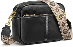 S-ZONE Crossbody Bags for Women Vegan Leather Purses Shoulder Handbag with Adjustable Strap