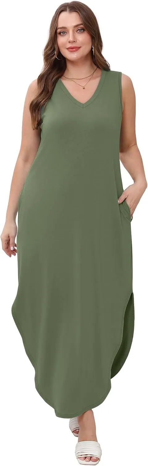 SAMPEEL Summer Dresses Maxi Dress Vacation Beach Sundresses 2025 with Pockets