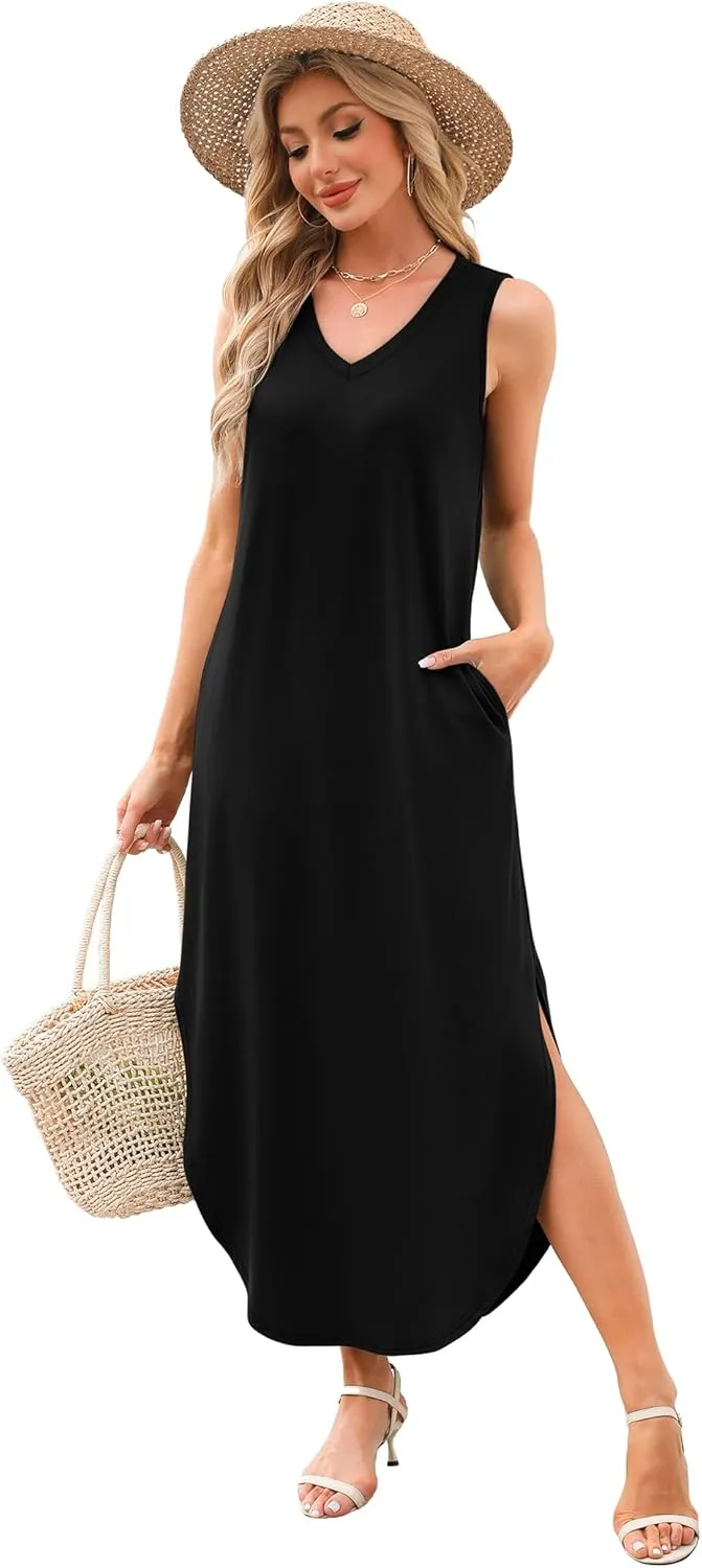SAMPEEL Summer Dresses Maxi Dress Vacation Beach Sundresses 2025 with Pockets