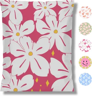 Shipping Bags for Clothes Mailers Poly Bags 10x13 Poly Mailers Waterproof Tear-Resistant Packaging Bags 100 Pack Large Small Business Packaging Cute Mailing Envelopes Package Bags (Maiden Flower)