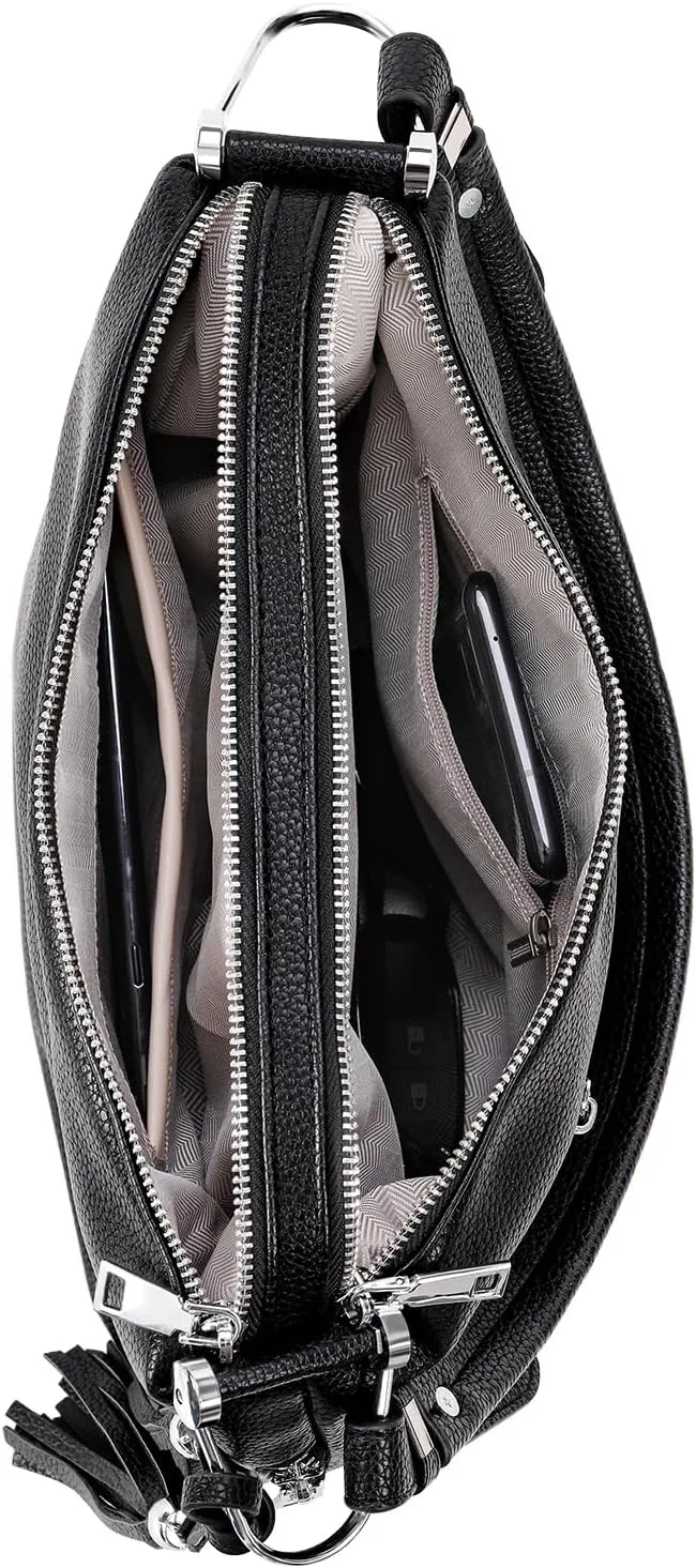 Shoulder Bag for Women, Black Toto Bags with Zipper Closure (#Black)