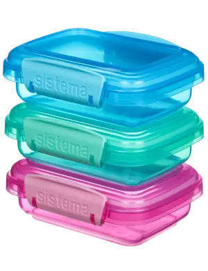 Sistema Lunch Pack of 3, Colored, 200ml
