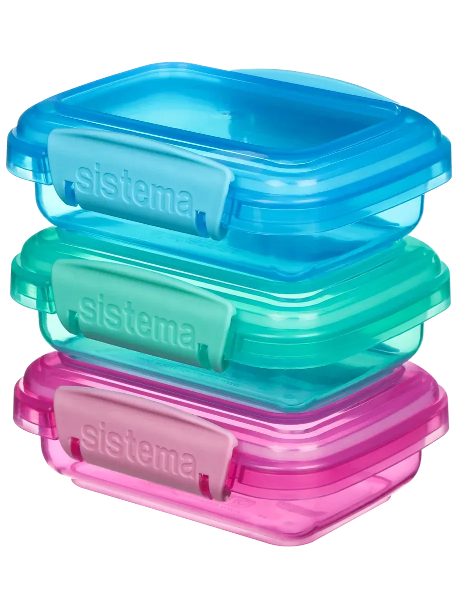Sistema Lunch Pack of 3, Colored, 200ml