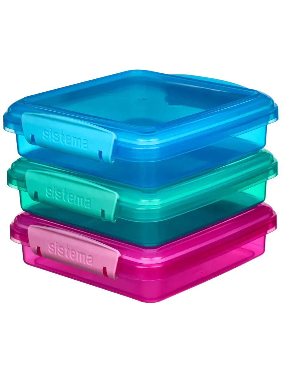 Sistema Sandwich Box Pack of 3, Colored, 450ml