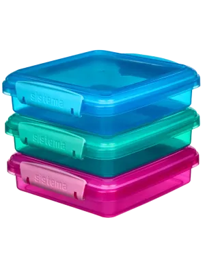 Sistema Sandwich Box Pack of 3, Colored, 450ml