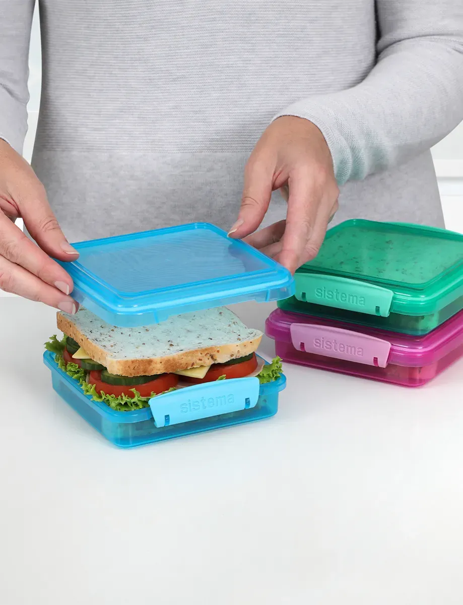 Sistema Sandwich Box Pack of 3, Colored, 450ml