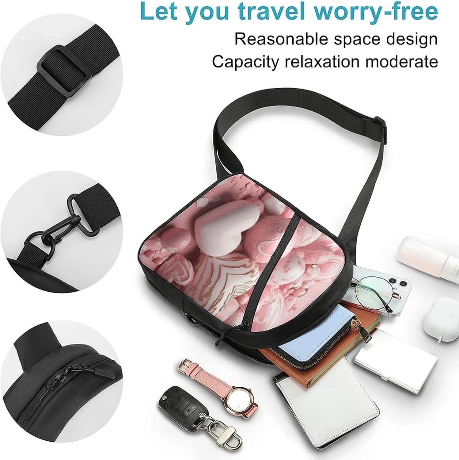 Sling Bag for Women Men Crossbody Sling Backpack Colored Pencils Chest Bags Shoulder Backpack Travel Hiking Daypack
