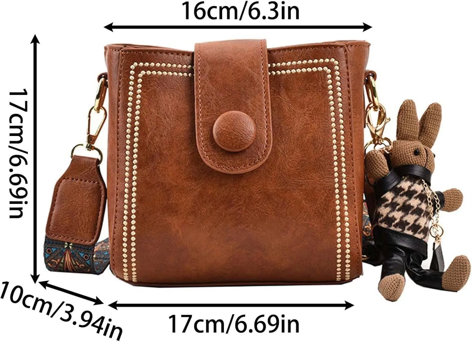 Small Bags for Women, Vintage Fashion Bag with Adjustable Wider Shoulder Strap, Vintage Retro Small Water Bucket Bag