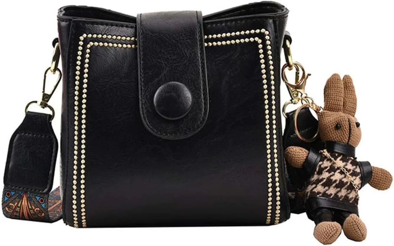 Small Bags for Women, Vintage Fashion Bag with Adjustable Wider Shoulder Strap, Vintage Retro Small Water Bucket Bag