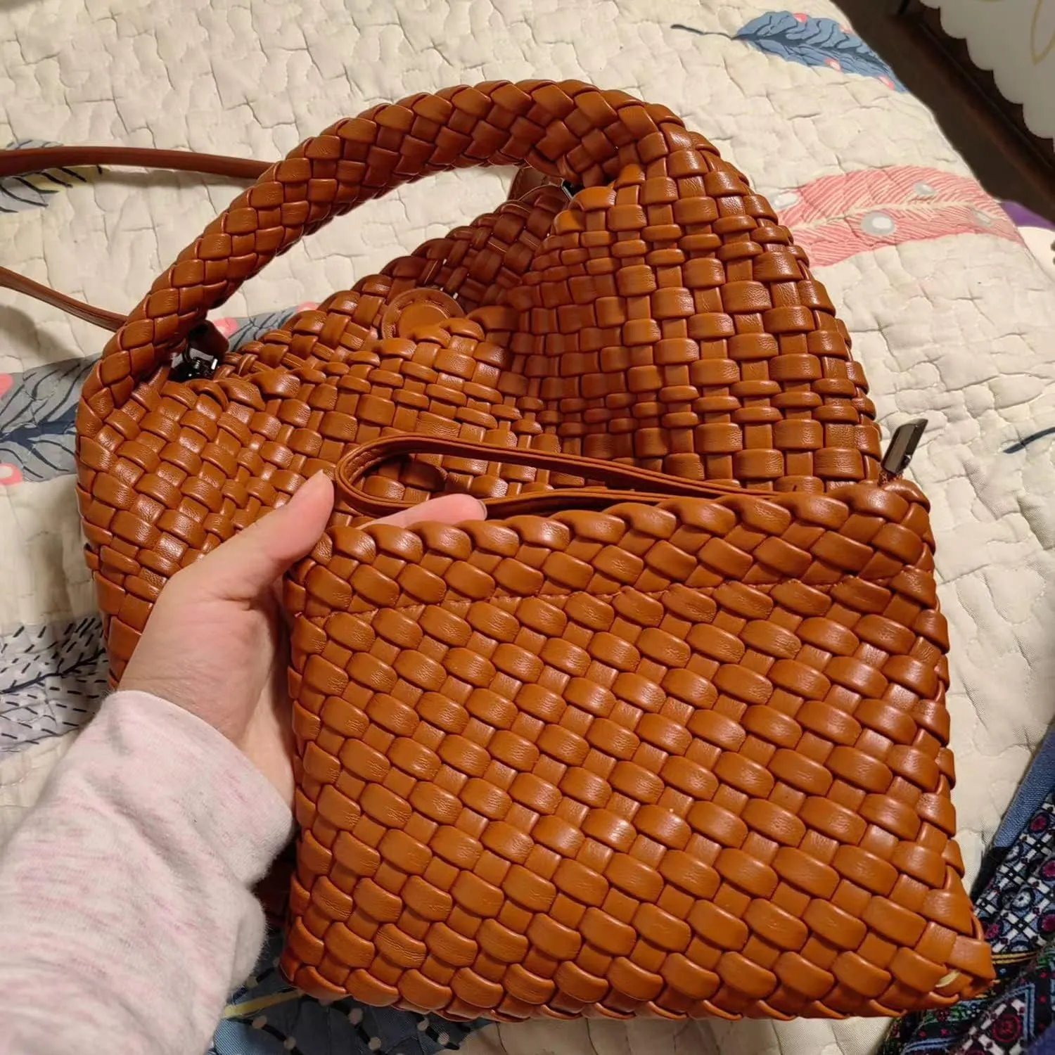 Small Woven Bags for Women Cute Hobo Tote Woven Handbag Mini Clutch Purse vegan leather Crossbody bags Shoulder Handmade Bag