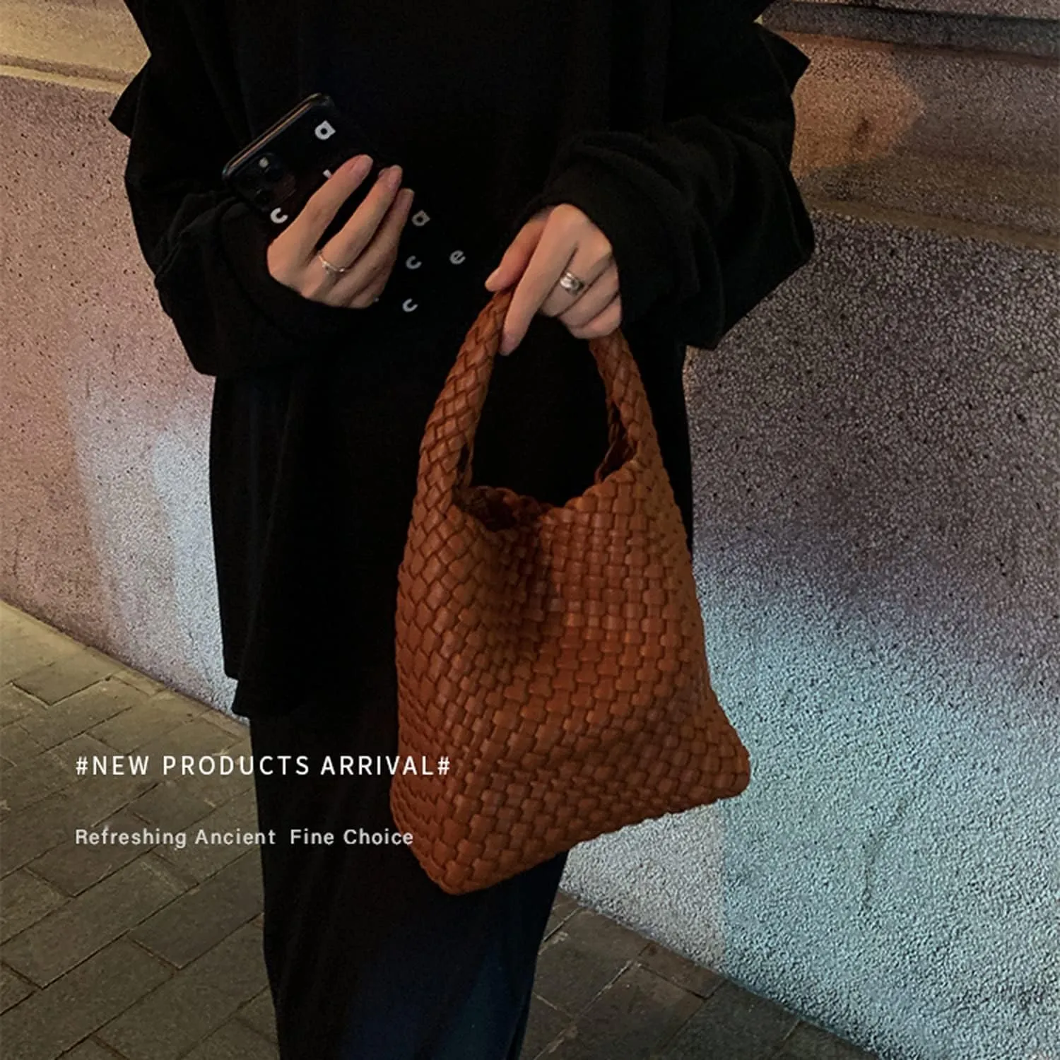 Small Woven Bags for Women Cute Hobo Tote Woven Handbag Mini Clutch Purse vegan leather Crossbody bags Shoulder Handmade Bag
