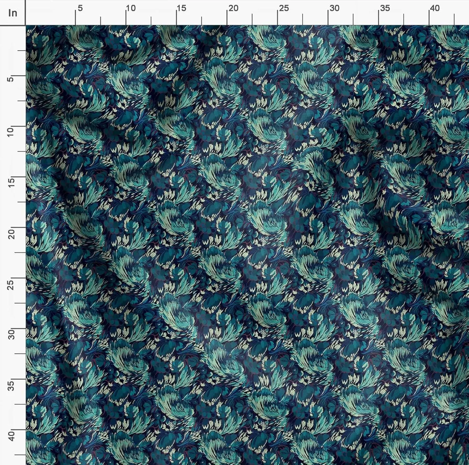 Soimoi Abstracts Print - Green, Canvas Fabric Material - 56 Inch Wide, 1 Yard, Unstitched Fabric for Upholstery, Bags, Workwear and Outdoor Gear.