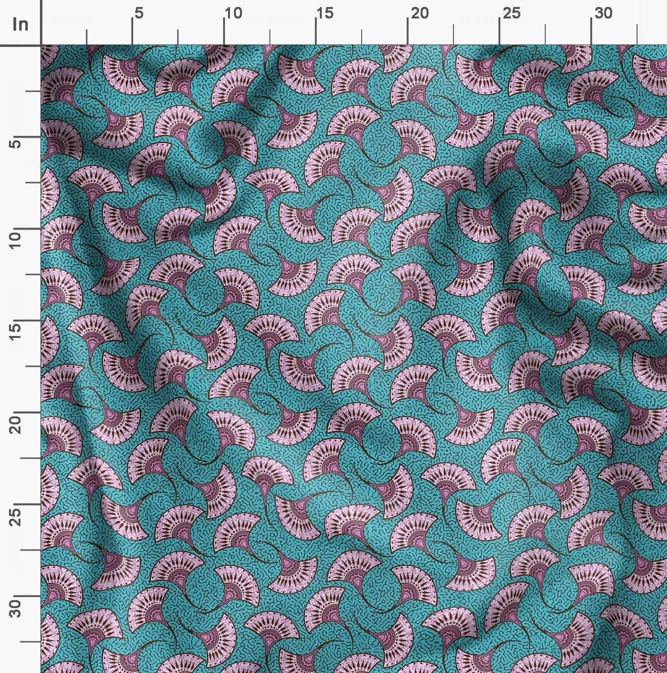 Soimoi African Print - Green, Canvas Fabric Material - 56 Inch Wide, 1 Yard, Unstitched Fabric for Upholstery, Bags, Workwear and Outdoor Gear.