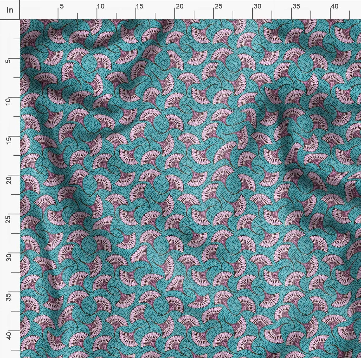 Soimoi African Print - Green, Canvas Fabric Material - 56 Inch Wide, 1 Yard, Unstitched Fabric for Upholstery, Bags, Workwear and Outdoor Gear.