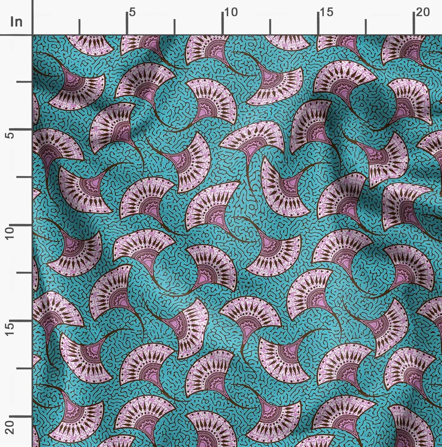 Soimoi African Print - Green, Canvas Fabric Material - 56 Inch Wide, 1 Yard, Unstitched Fabric for Upholstery, Bags, Workwear and Outdoor Gear.