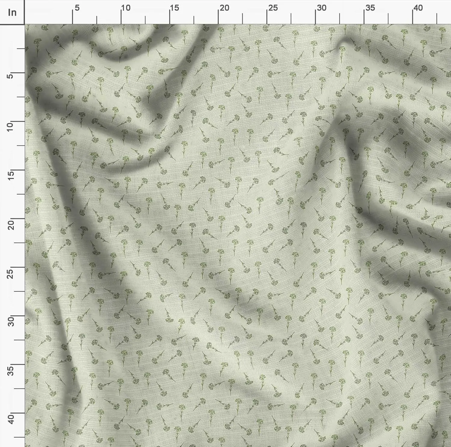 Soimoi Florals Print - Green, Canvas Fabric Material - 56 Inch Wide, 1 Yard, Unstitched Fabric for Upholstery, Bags, Workwear and Outdoor Gear.