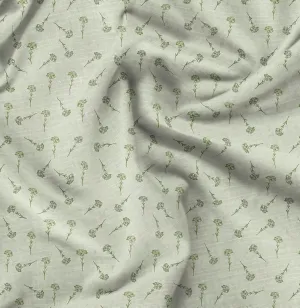 Soimoi Florals Print - Green, Canvas Fabric Material - 56 Inch Wide, 1 Yard, Unstitched Fabric for Upholstery, Bags, Workwear and Outdoor Gear.