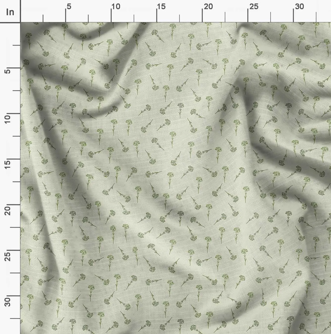 Soimoi Florals Print - Green, Canvas Fabric Material - 56 Inch Wide, 1 Yard, Unstitched Fabric for Upholstery, Bags, Workwear and Outdoor Gear.