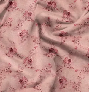 Soimoi Rose Print - Orange, Canvas Fabric Material - 56 Inch Wide, 1 Yard, Unstitched Fabric for Upholstery, Bags, Workwear and Outdoor Gear.