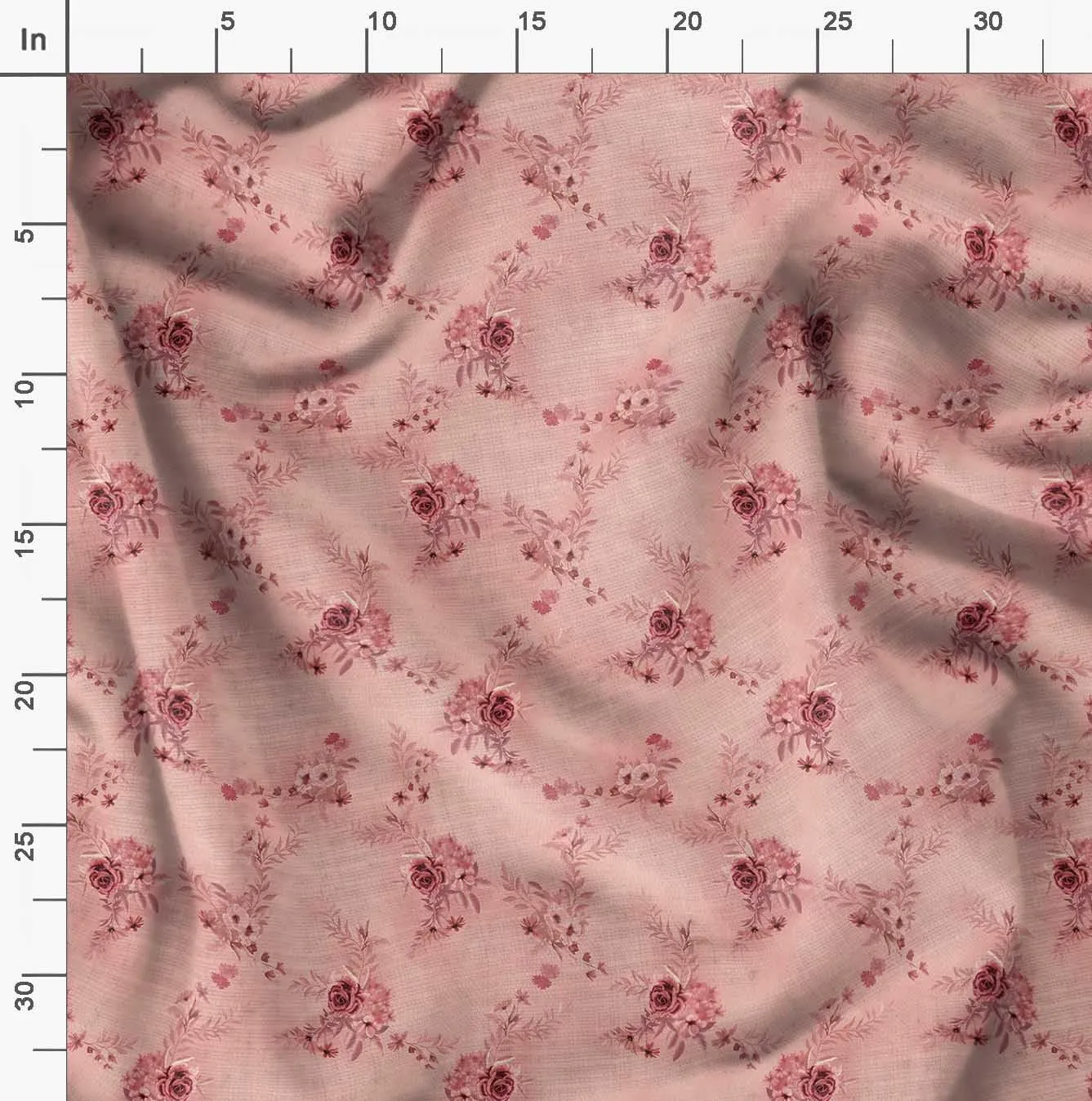 Soimoi Rose Print - Orange, Canvas Fabric Material - 56 Inch Wide, 1 Yard, Unstitched Fabric for Upholstery, Bags, Workwear and Outdoor Gear.