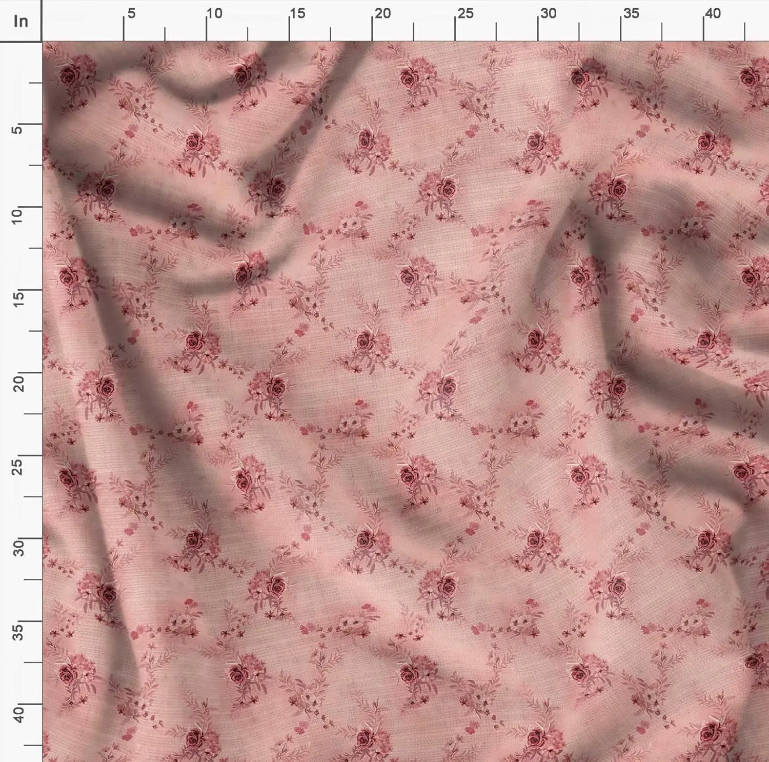 Soimoi Rose Print - Orange, Canvas Fabric Material - 56 Inch Wide, 1 Yard, Unstitched Fabric for Upholstery, Bags, Workwear and Outdoor Gear.