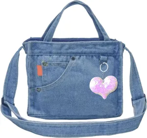 SoonerCozer Crossbody Denim Purse Fashion Small Hobo Bag Stylish Handbag Tote Bag for Women