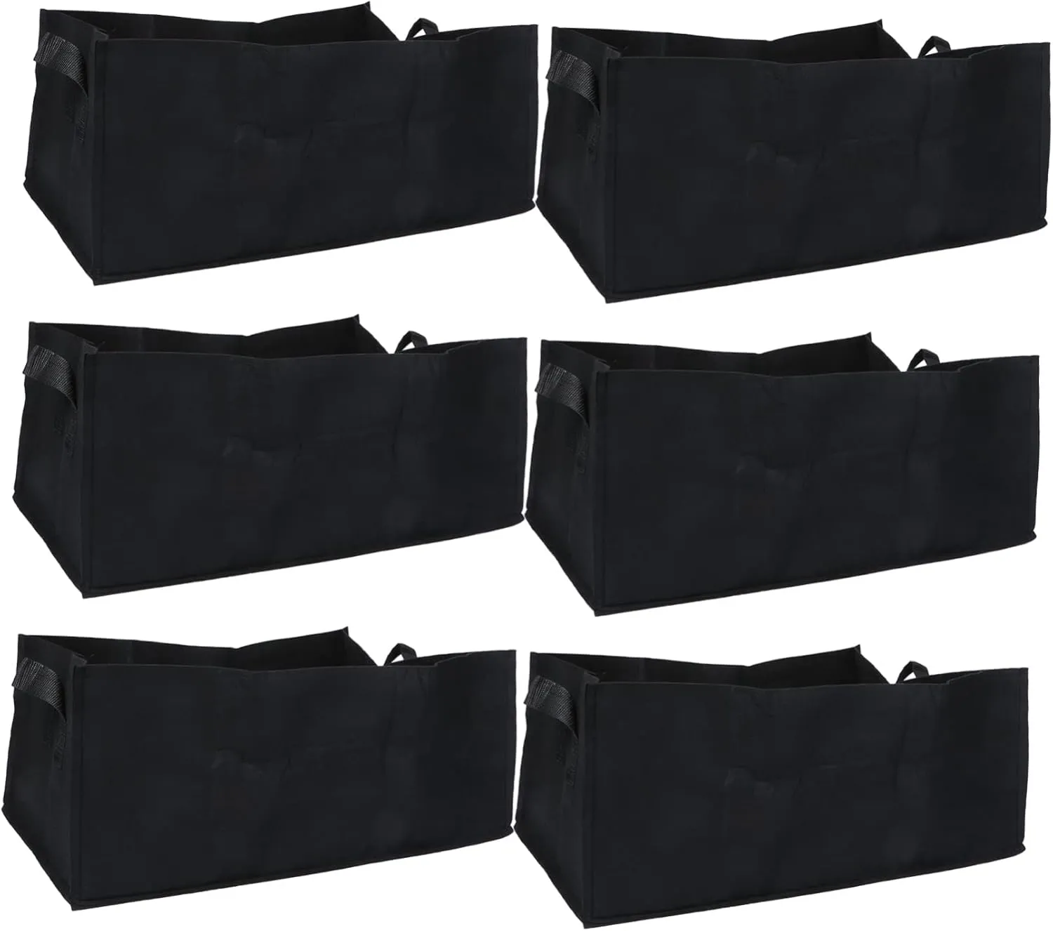 Square Planting Bags 6 Pack Fabric Pots Gallon Growth Bag for Vegetable Flower Small Garden