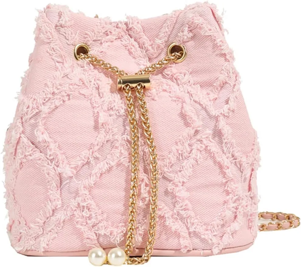 Stylish Denim Bucket Bag for Women - Versatile Crossbody Handbag with Adjustable Strap