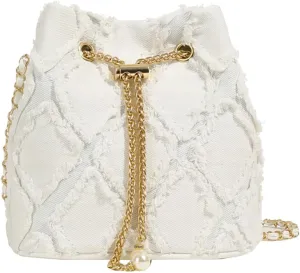 Stylish Denim Bucket Bag for Women - Versatile Crossbody Handbag with Adjustable Strap