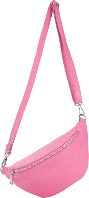 T211 - Italian hip bag, bum bag, chest bag small made of soft leather