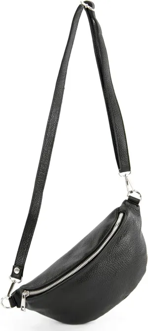 T211 - Italian hip bag, bum bag, chest bag small made of soft leather