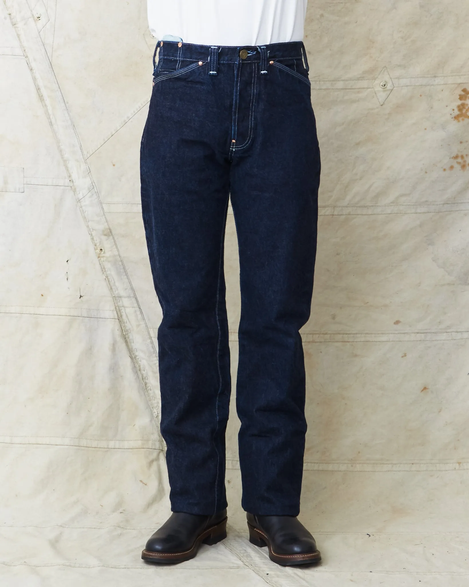 Tender Type 125 High Straight Jeans 16 oz Rinsed Selvage Denim