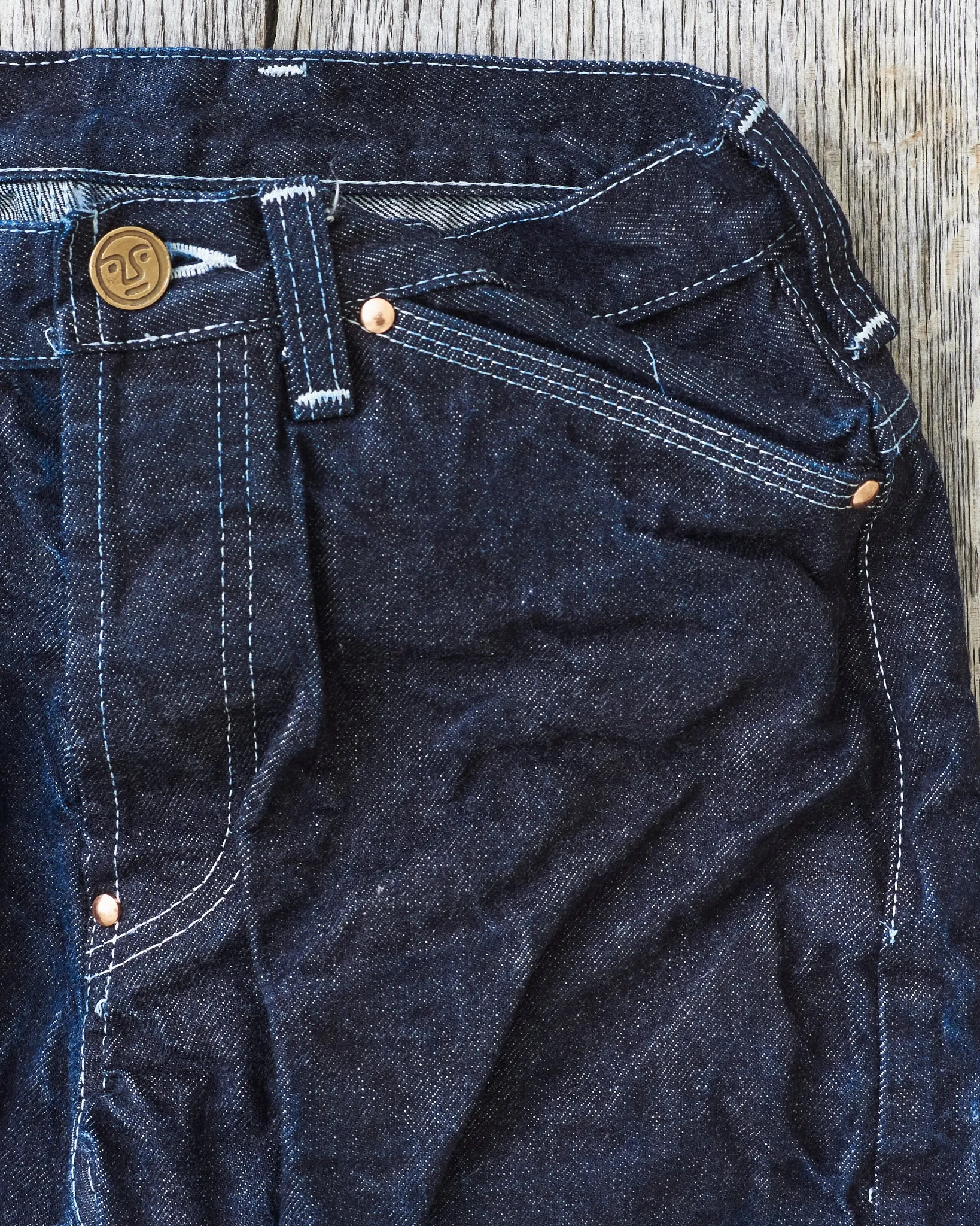 Tender Type 125 High Straight Jeans 16 oz Rinsed Selvage Denim